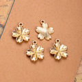 Five Petal Flower Charm Metal Jewelry Making Component In 5 Finishes view 7