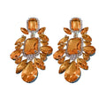 Champagne Crystal Geometric Cluster Statement Drop Earrings view 5