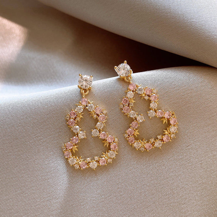 Gold Tone Multicolor Crystal Double Gourd Drop Earrings