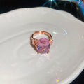 Rose Gold Oval Crystal Open Cuff Rings Five Stone Colors view 1