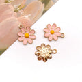 Enamel Zinc Alloy Daisy Flower Charm Pendant for DIY Earrings Necklace Bracelet