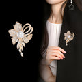 Flower Crystal Pearl Look Two Designs Metal Brooch Pin 6 x 4 cm view 4