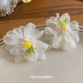 Fabric Rose Leaf Tassel Stud Earrings Fashion Jewelry Accessory view 4