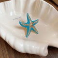 Enamel Starfish Open Rings Gold Ridge Trim 3 Colors view 8