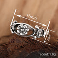Antique Silver Openwork Flower Band Ring Sizes 6-10 view 4