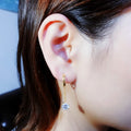 Gold Hoop Chain Drop Clear Stone Earrings Metal Alloy view 4