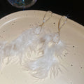 Crystal Leaf and Feather Drop Earrings in Three Colors view 8