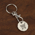 Dodecagonal Shopping Cart Symbol Metal Tag Keychain, Four Finishes view 6