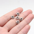 7.6x7.6x3.4mm 0.6g Antique Silver Zinc Alloy Flower Small Hole Spacer Beads for DIY Bracelet Jewelry Making