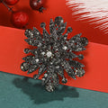 Layered Crystal Flower Cluster Brooch in Three Metal Tones view 2