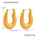 U-Shape Horseshoe Pendant Necklace And Hoop Earrings Gold Steel view 7