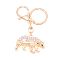 Rhinestone Polar Bear Keychain Gold Silver Metal Charm view 5