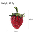 Red Gold Tone Strawberry Crystal Fifteen Designs Metal Brooch Pin view 10