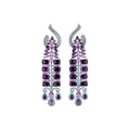 Ornate Crystal Column Drop Earrings in Three Colors view 5