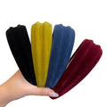 Flocked Velvet Ribbed Wide Padded Headband 5 Colors view 5