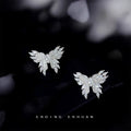 Silver Crystal Butterfly Stud Earrings Pave Clear Stones view 1