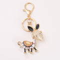 Rhinestone Donkey Keychain Cats Eye Head Black Accents view 5