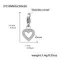 Snake Chain Heart Zircon Charm Bracelet Gold Steel view 7