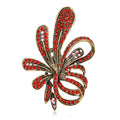 Looped Ribbon Crystal Brooch in Three Colors for Jackets, Coats, and Scarves view 1