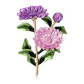Enamel Chrysanthemum Stem Brooch In 2 Color Variants view 1