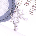 Gold and Silver Double Star Clear Look Long Hook Earrings view 4