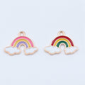 Enamel Rainbow and Cloud Charms in Two Colors for Jewelry and Craft Making view 2