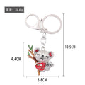 Rhinestone Koala Mother Baby Keychain Silver Clasp 4 Colors view 3