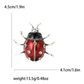 Oversized Enamel Ladybug Brooch in Blue and Red Decorative Lapel Accessory view 7