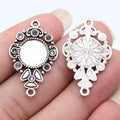 Ornate Round 12 mm Cabochon Pendant Setting in Silver Tone view 1