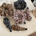 Leopard Print Fabric Scrunchie and Duckbill Hair Clips view 3