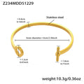 Heart Link and Geometric Bangle Collection in Three Metal Tones view 7
