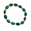 Oval Glass Bead Stretch Bracelet with Gold-Tone Spacers view 5