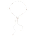 Silver Tone Butterfly Pearl Lariat Necklace Metal Tone Jewelry view 5