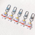 White Fortune Cat Resin Clip Keychains in Five Designs view 2
