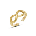 Infinity Figure Eight Open Band Ring Gold Steel Metal Finish view 5