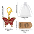 Enamel Butterfly Keychain Gold Lobster Clasp Seven Colors view 2