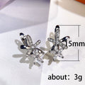 CZ Marquise Flower Leaf Huggie Hoop Earrings Alloy view 5