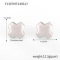 Polished Cross Shape Metal Stud Earrings Gold Silver view 7