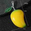 Resin Mango Fruit Charm Pendant With Enamel Leaf Yellow And Green view 3