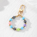 Circular Beaded Loop Evil Eye Clip Keychains in Five Options view 2