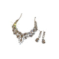 Three Gold Or Silver Crystal Leaf Teardrop Necklace And Earring Sets view 5