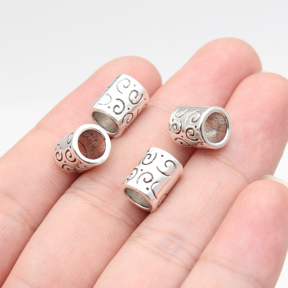 9.9x8.1x8.1mm 1.5g Multicolor Zinc Alloy Tube Large Hole Spacer Beads for DIY Bracelet Jewelry Making