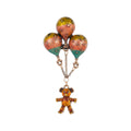 Red Gold Tone Air Balloon Metal Brooch Pin for Jackets and Lapels view 1