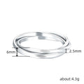 White Metal Interlocking Triple Band Plain Ring Alloy 6-10 view 4