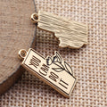Gold Motivational Quote and Flower Pendant Charms Two Styles view 2