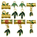 Matte Gold-Tone Bamboo Metal Charms with 6 Listed Options view 5