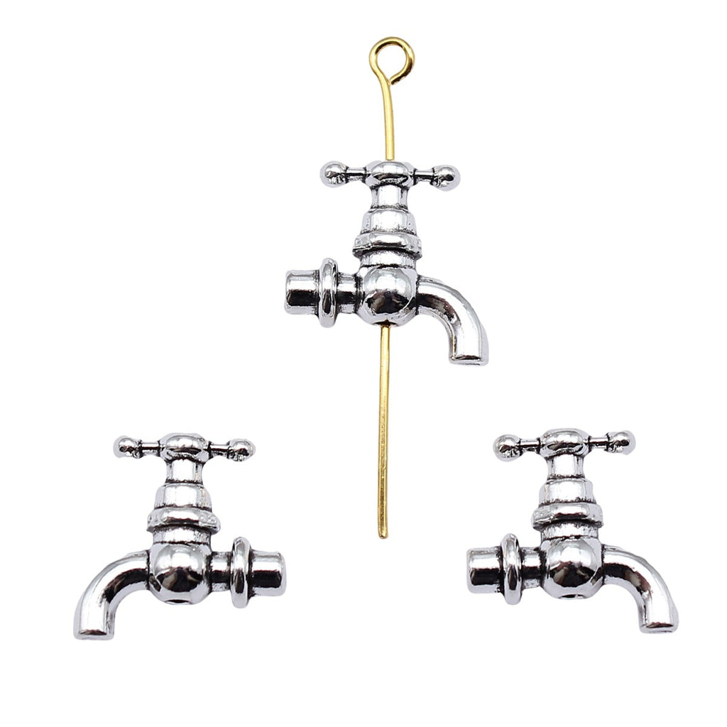 14x15x5mm 1.5g Antique Silver Zinc Alloy Faucet Loose Metal Beads for Bracelet Necklace DIY Jewelry