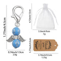 Blue Cross Bead Angel Wing Lobster Clasp Charms, 6 Styles view 2