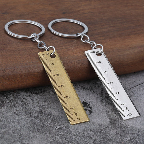 Mini Ruler Zinc Alloy Measuring Tool Keychain Pendant