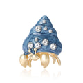 Crystal Hermit Crab Brooch In 2 Color Variants For Jackets and Scarves view 1